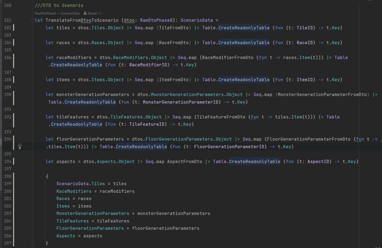 Scenario Data being constructed from DTOs