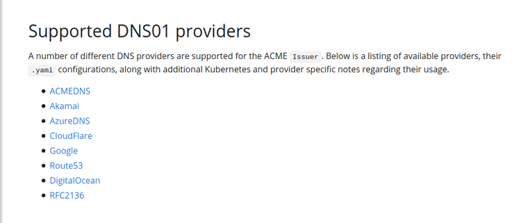 Supported DNS-01