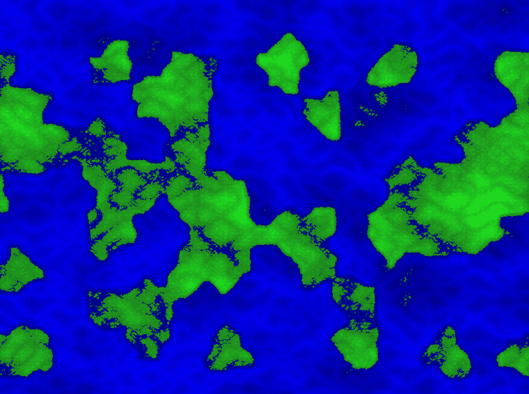 Layering noise functions with random walk and resizing map