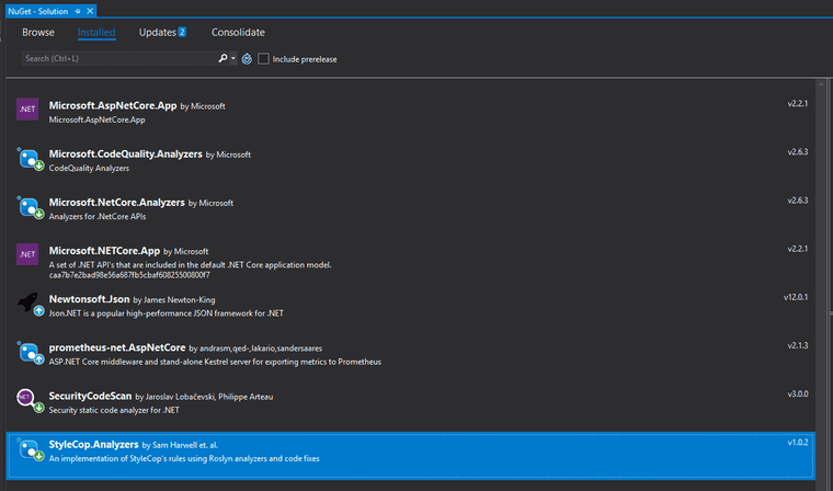 Installed Packages