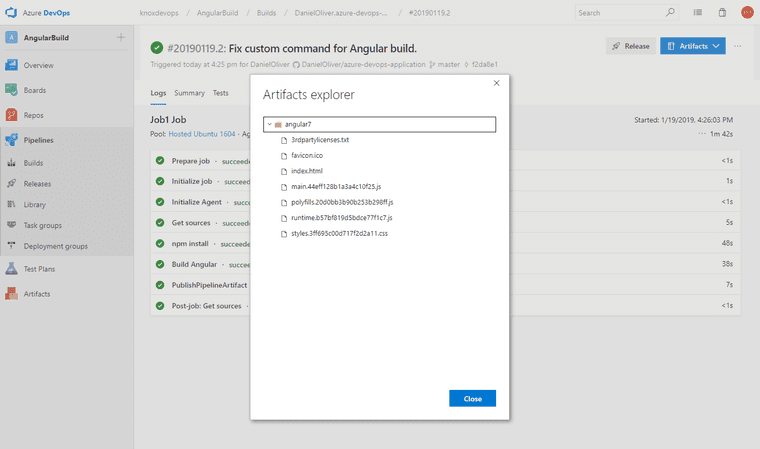 Angular Pipeline Build